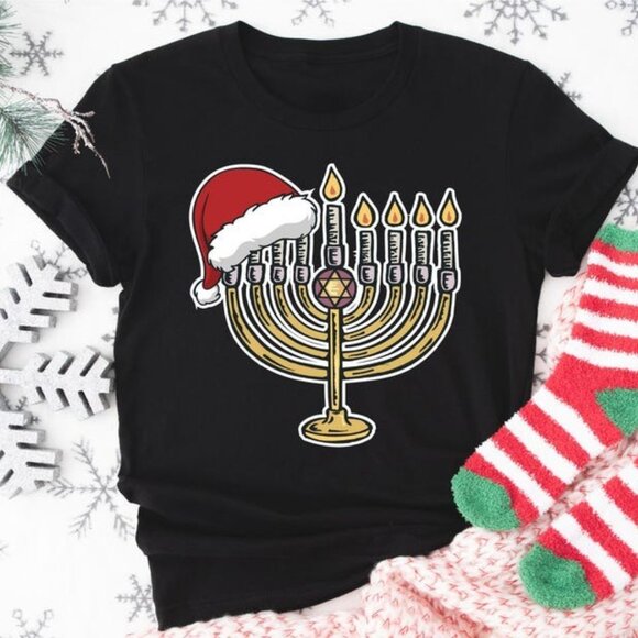 Gildan Other - Menorah Christmas T-Shirt, Jewish T-Shirt, Family Chrismukkah T-Shirt